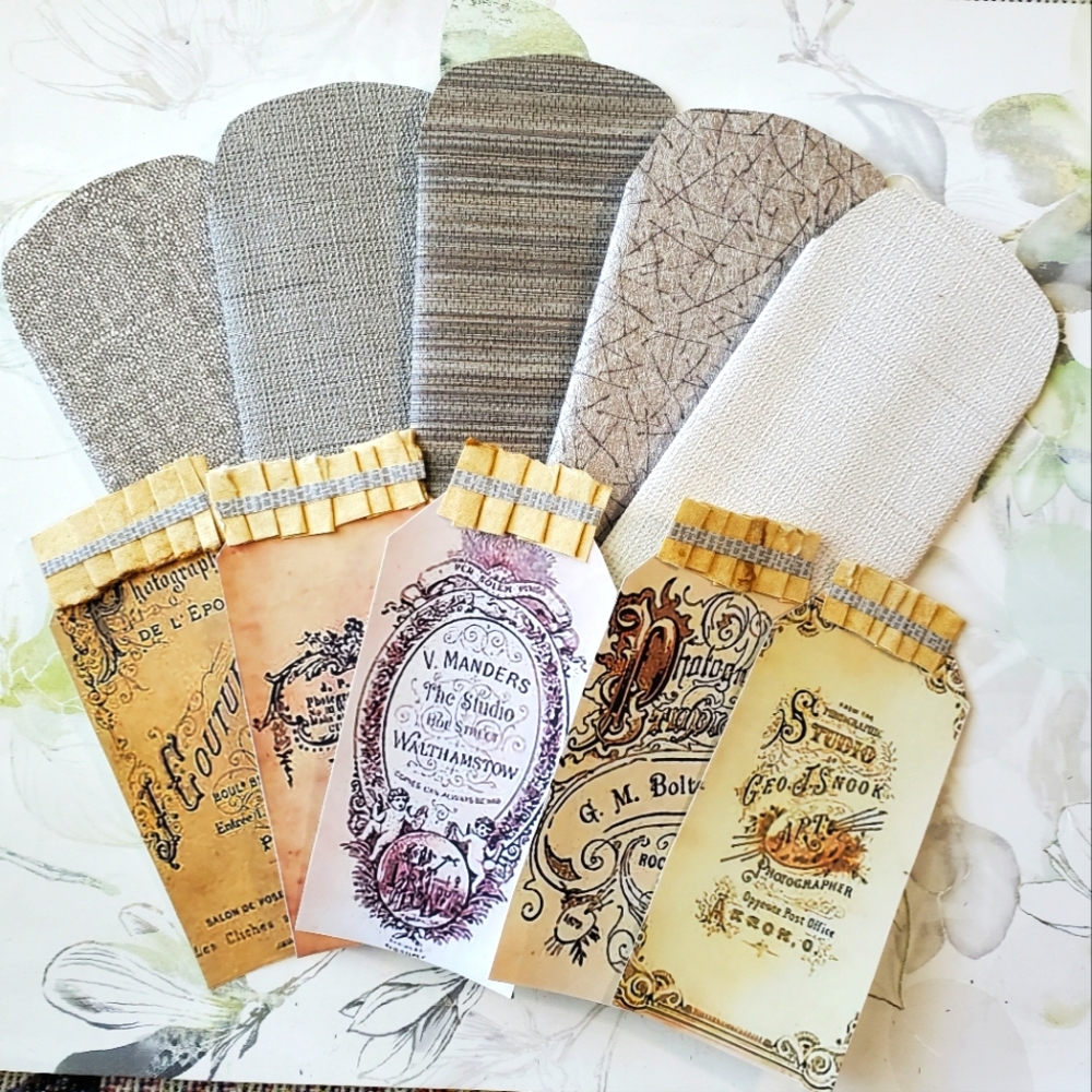 😀 HAND CRAFTED Set of 5 wallpaper coin envelopes with journal cards note